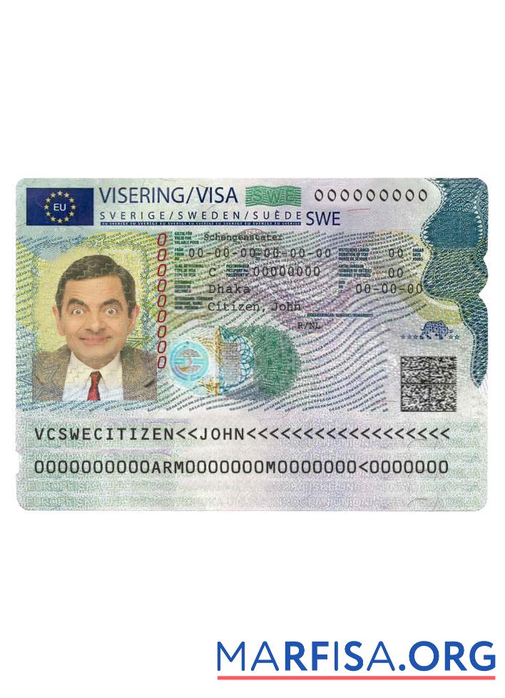 Blank Sweden schengen visa template